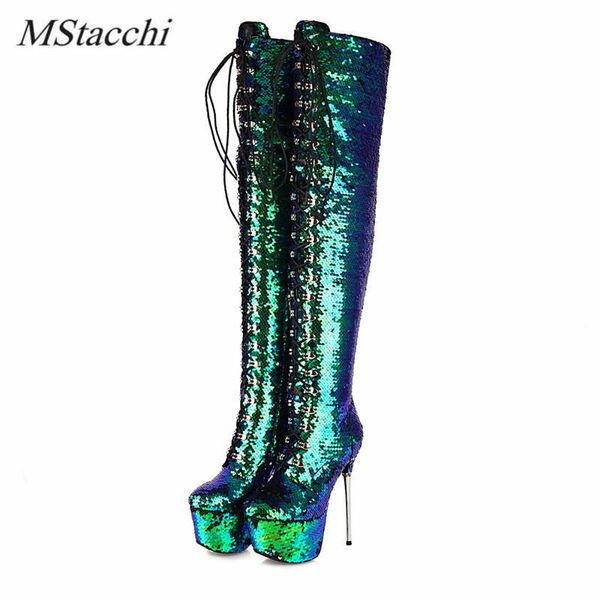 mstacchi classics over-knee boots cross-tied sequin cloth plush stiletto shoes 2020 colour mixture thick bottom botas feminina, Black
mstacchi classics over-knee boots cross-tied sequin cloth plush stiletto shoes 2020 colour mixture thick bottom botas feminina, Black