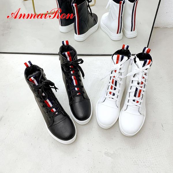 boots anmairon pu lace-up short plush solid women round toe height increasing ankle cross-tied platform sports, Black
boots anmairon pu lace-up short plush solid women round toe height increasing ankle cross-tied platform sports, Black
