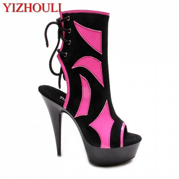 boots front strap cool 15cm high-heeled shoes female sandals unusual high heel fashion 6 inch / pink ankle, Black
boots front strap cool 15cm high-heeled shoes female sandals unusual high heel fashion 6 inch / pink ankle, Black