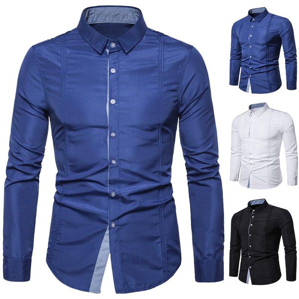 coldker men's long sleeve shirts casual slim fit solid pattern turn-down collar blouse for male plus size clothing, White;black
coldker men's long sleeve shirts casual slim fit solid pattern turn-down collar blouse for male plus size clothing, White;black