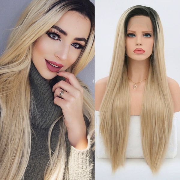 costume accessories long ombre blonde wigs silky straight hair synthetic lace front wig for women high temperature wigs side part, Silver
costume accessories long ombre blonde wigs silky straight hair synthetic lace front wig for women high temperature wigs side part, Silver