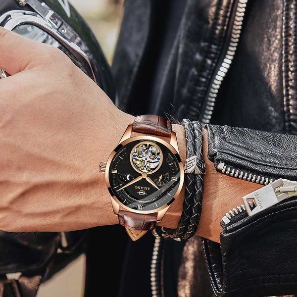 2022new watch men's mechanical watch fully automatic special forces hollowed-out leather belt fashion trend waterproof watch, Slivery;brown
2022new watch men's mechanical watch fully automatic special forces hollowed-out leather belt fashion trend waterproof watch, Slivery;brown