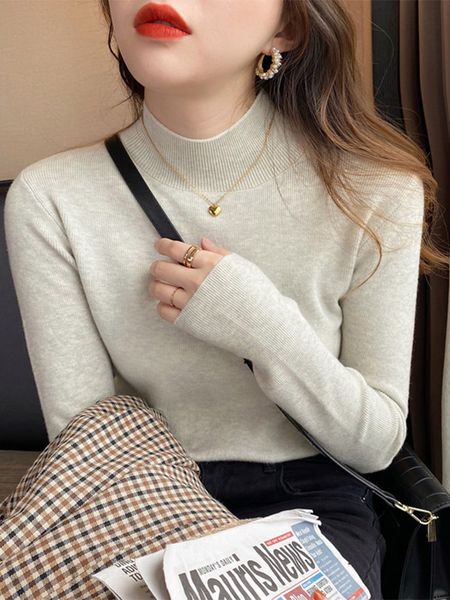 selling knitwear women's autumn and winter temperament versatile celebrity half high collar sweater bottoming shirt slim grandmother, White;black
selling knitwear women's autumn and winter temperament versatile celebrity half high collar sweater bottoming shirt slim grandmother, White;black