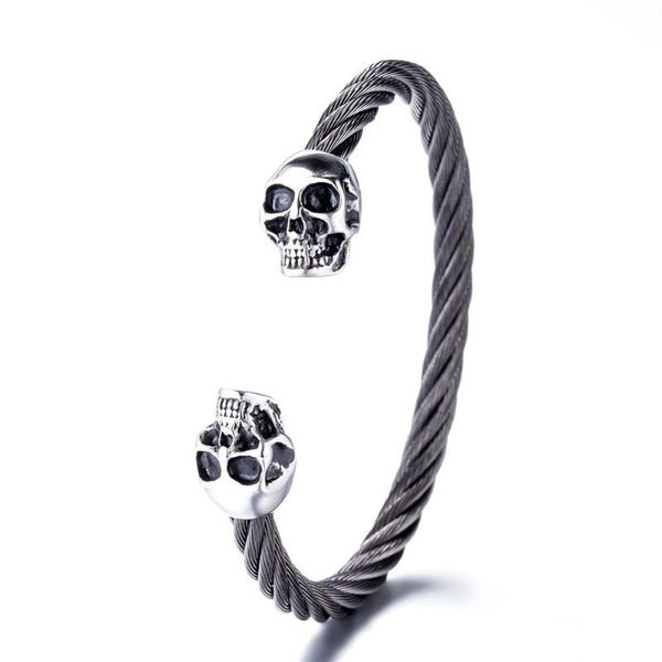 punk style double skeleton skull cuff bracelets for women fashion stainless steel wire bangles valentines day goth accessories, Black
punk style double skeleton skull cuff bracelets for women fashion stainless steel wire bangles valentines day goth accessories, Black