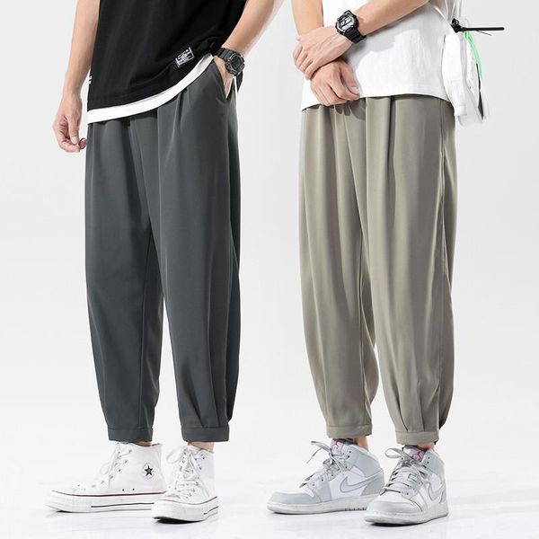 men's pants 2021 ice silk fabric men casual formal slim fit spring summer male hip hop ankle length straight trousers, Black
men's pants 2021 ice silk fabric men casual formal slim fit spring summer male hip hop ankle length straight trousers, Black