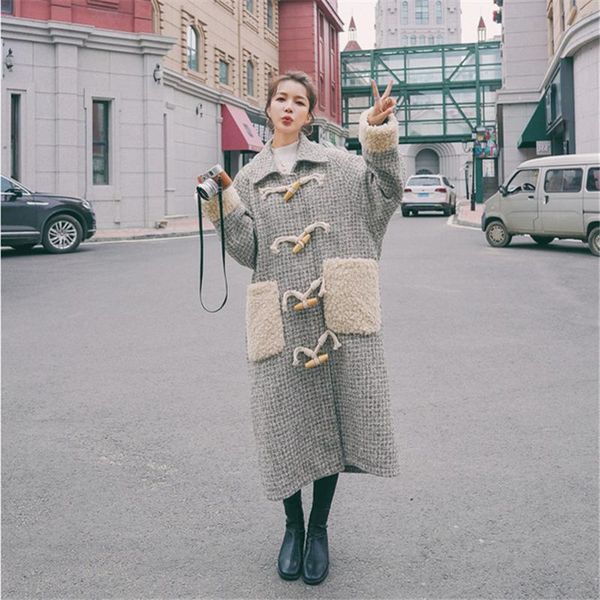 women's wool & blends 2021 winter coat fashion splice large size cashmere y188, Black
women's wool & blends 2021 winter coat fashion splice large size cashmere y188, Black