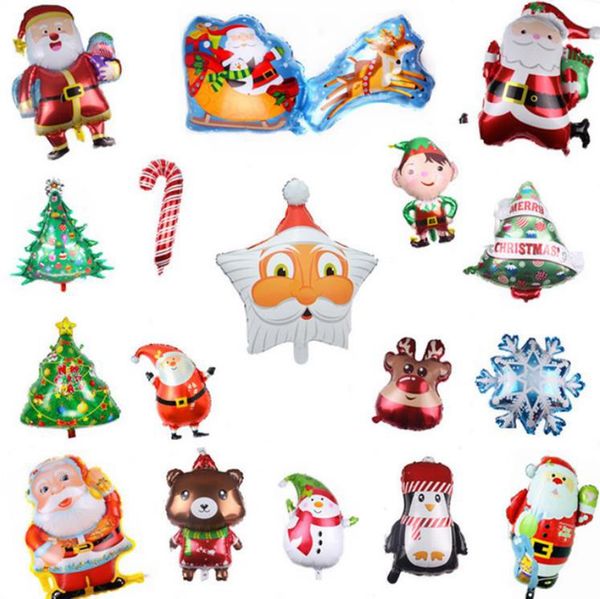 Christmas Party Balloons Inflatable Foil Helium Balloon Santa Claus Snowman Air Balls Party Decorations Supplies 34 Designs Dw6203