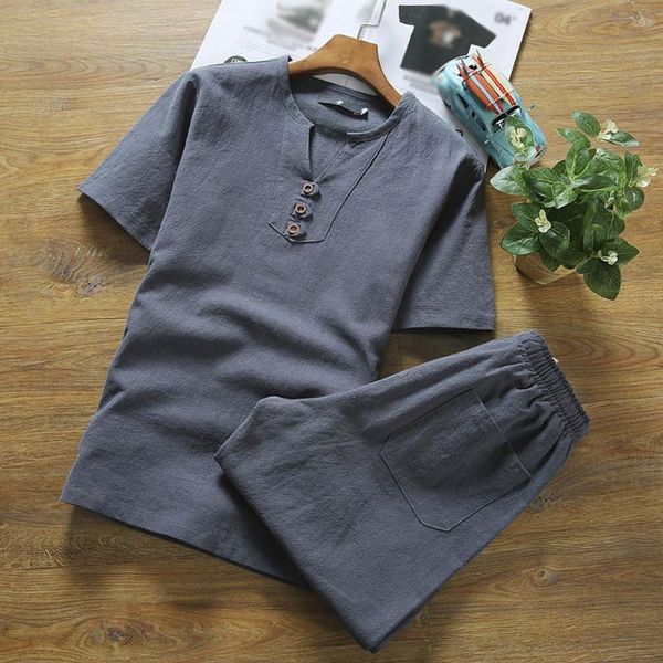 men's tracksuits 2021 mens cotton linen set solid color short-sleeved t-shirt -5xl large size casual chaqueta de los hombres, Gray
men's tracksuits 2021 mens cotton linen set solid color short-sleeved t-shirt -5xl large size casual chaqueta de los hombres, Gray