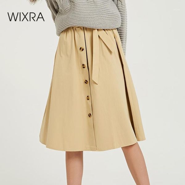wixra women skirts with sashes casual knee length a line button skirt streetwear ladies bottom 2020 summer autumn1, Black
wixra women skirts with sashes casual knee length a line button skirt streetwear ladies bottom 2020 summer autumn1, Black