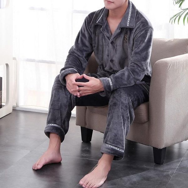 new winter pajamas men thick warm sleepwear flannel home wear long sleeve coral fleece printed pajama set man two piece set1, Black;brown
new winter pajamas men thick warm sleepwear flannel home wear long sleeve coral fleece printed pajama set man two piece set1, Black;brown