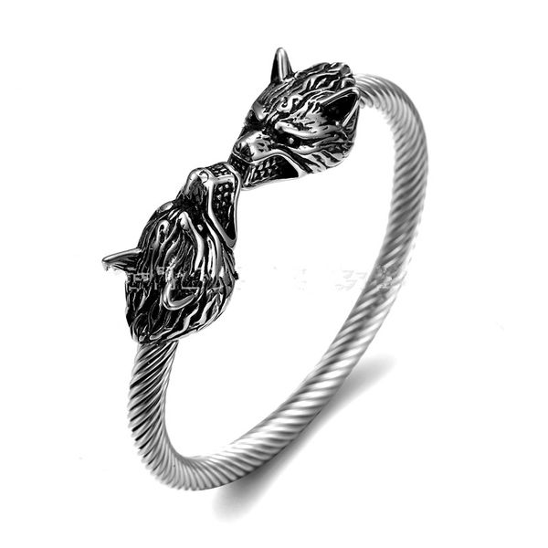 diamater:7cm double wolf bangle bracelet 316l stainless steel punk style band party wolf biker bangle 201211, Black
diamater:7cm double wolf bangle bracelet 316l stainless steel punk style band party wolf biker bangle 201211, Black