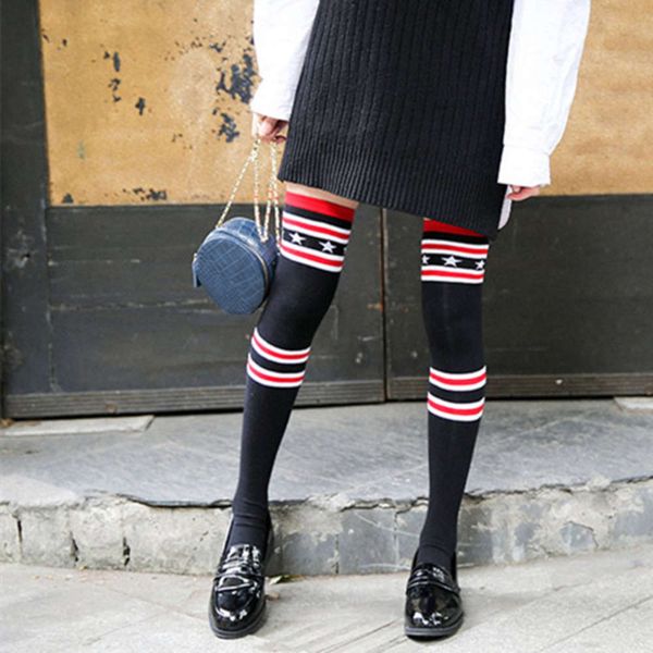 new style stocking star stripe fashion knee pure color cotton women's socks, Black;white
new style stocking star stripe fashion knee pure color cotton women's socks, Black;white
