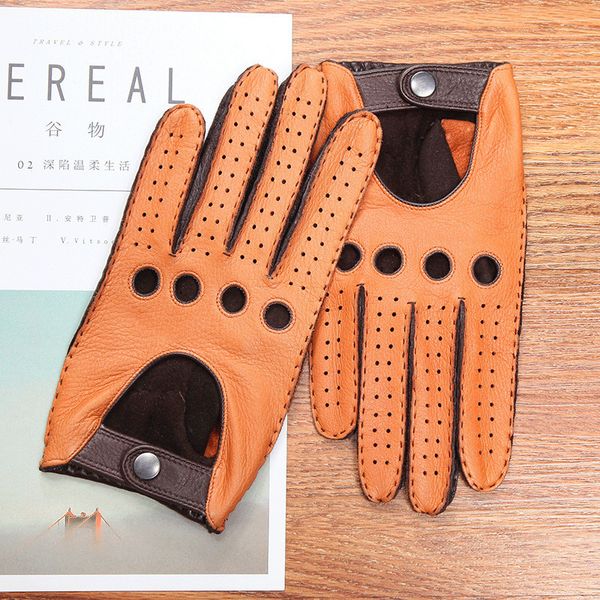 genuine leather men' gloves anti-slip driving breathable real deerskin gloves male two tones brown camel dq0133m 201020, Blue;gray
genuine leather men' gloves anti-slip driving breathable real deerskin gloves male two tones brown camel dq0133m 201020, Blue;gray