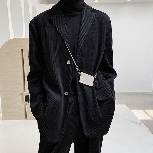 men's suits & blazers men 2 pieces sets jacket+pant pleated fabric casual suit jacket straight pant male black coat trousers, White;black
men's suits & blazers men 2 pieces sets jacket+pant pleated fabric casual suit jacket straight pant male black coat trousers, White;black