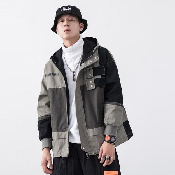 men's jackets hooded color block jacket 2021 autumn casual windbreaker vintage mens coats cargo track hoodie streetwear hiphop kk3154, Black;brown
men's jackets hooded color block jacket 2021 autumn casual windbreaker vintage mens coats cargo track hoodie streetwear hiphop kk3154, Black;brown