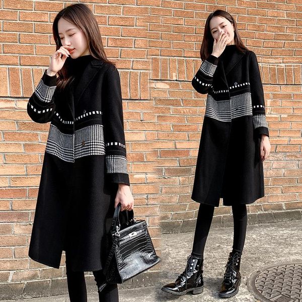 women's wool & blends woollen coat small fragrance 2021 autumn / winter slim and medium long fashion korean edition, Black
women's wool & blends woollen coat small fragrance 2021 autumn / winter slim and medium long fashion korean edition, Black