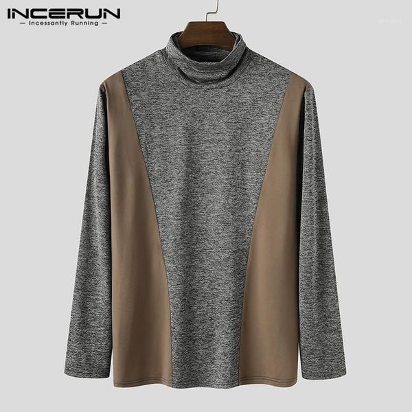 men long sleeve turtle neck tee incerun 2020 leisure patchwork t-shirts casual fitness t shirts streetwear camisetas s-5xl1, White;black
men long sleeve turtle neck tee incerun 2020 leisure patchwork t-shirts casual fitness t shirts streetwear camisetas s-5xl1, White;black