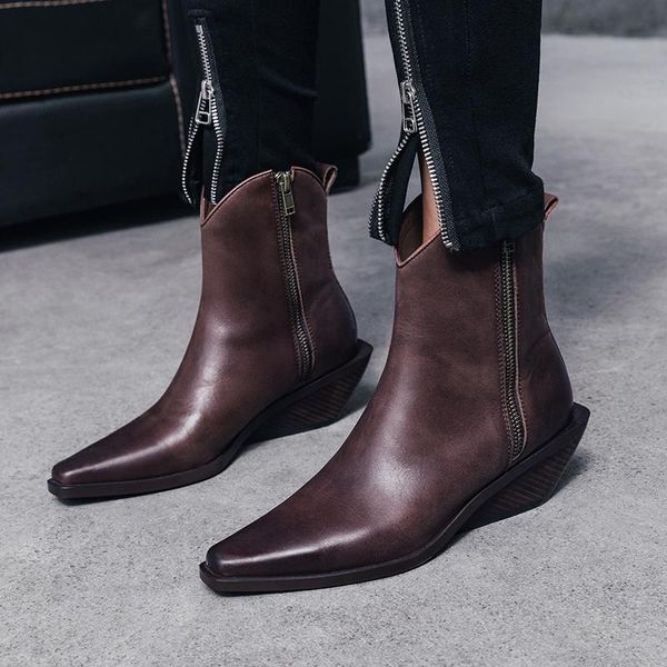 boots isnom cow leather ankle women high heels wood bootie fashion square toe shoes female strange style zip ladies autumn, Black
boots isnom cow leather ankle women high heels wood bootie fashion square toe shoes female strange style zip ladies autumn, Black