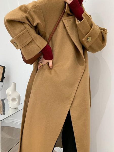 women's wool & blends 100% set limit to high end water ripple long letters double sided cloth cashmere coat lined with female, Black
women's wool & blends 100% set limit to high end water ripple long letters double sided cloth cashmere coat lined with female, Black