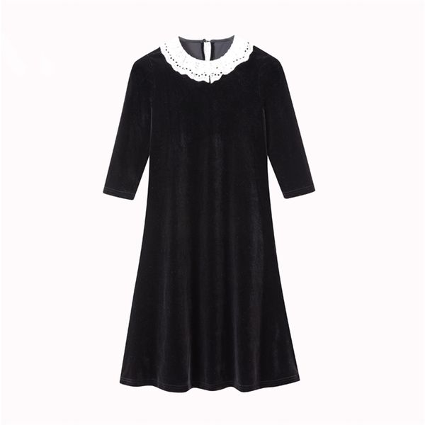 4 to 14 yrs girl velour maxi long dress child girls fall winter black lace collar dress ruffle velvet dress 211224, Red;yellow
4 to 14 yrs girl velour maxi long dress child girls fall winter black lace collar dress ruffle velvet dress 211224, Red;yellow