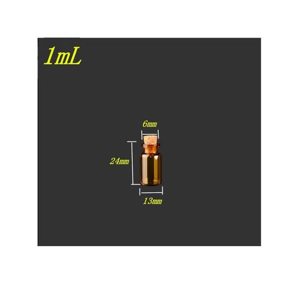 13*24*6mm 1ml mini amber glass bottles with cork empty tiny glass vials jars small wishing bottle 100pcs/lot bbyumm
13*24*6mm 1ml mini amber glass bottles with cork empty tiny glass vials jars small wishing bottle 100pcs/lot bbyumm