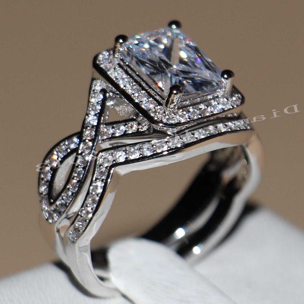 4ct princess cut luxury jewelry 10kt white gold filled z cz diamond diamonique wedding engagement rings set for women size 5-11, Slivery;golden
4ct princess cut luxury jewelry 10kt white gold filled z cz diamond diamonique wedding engagement rings set for women size 5-11, Slivery;golden