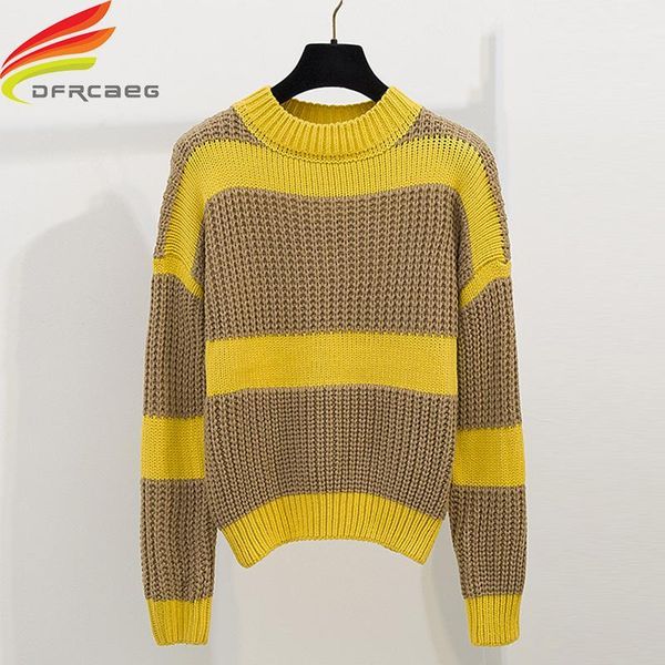 woman sweaters and pullovers 2019 autumn winter new arrivals korean style women striped loose knitted sweaters women winter 1, White;black
woman sweaters and pullovers 2019 autumn winter new arrivals korean style women striped loose knitted sweaters women winter 1, White;black