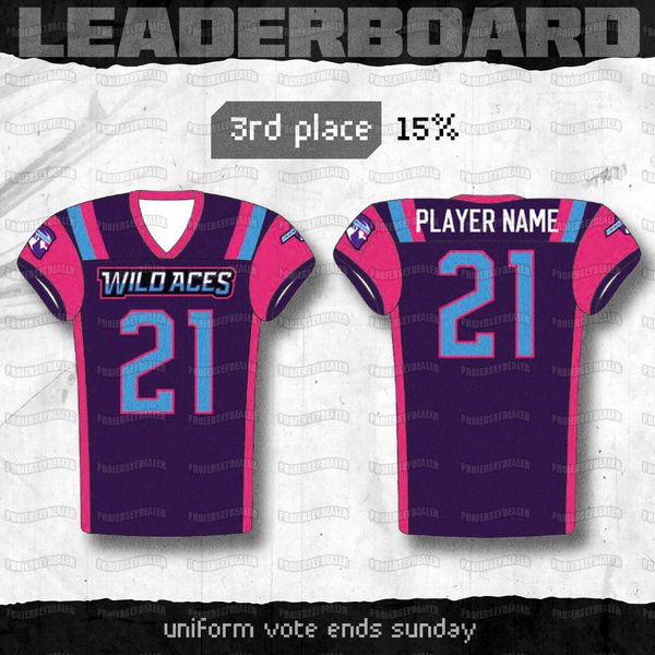 wild aces fcf fan controlled football league custom american football jersey men women youth fast shipping, Black;red
wild aces fcf fan controlled football league custom american football jersey men women youth fast shipping, Black;red