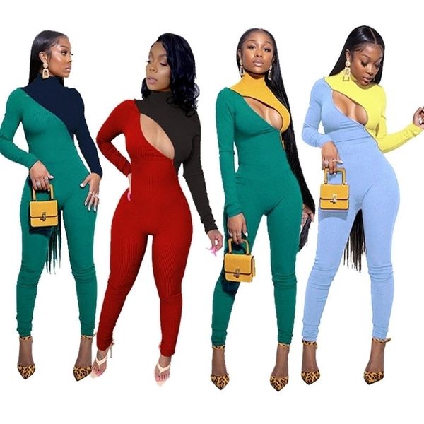 spring knit ribbed jumpsuit color patchwork turtleneck long sleeve slinky bodycon playsuit rompers womens jumpsuit y200425, Black;white
spring knit ribbed jumpsuit color patchwork turtleneck long sleeve slinky bodycon playsuit rompers womens jumpsuit y200425, Black;white