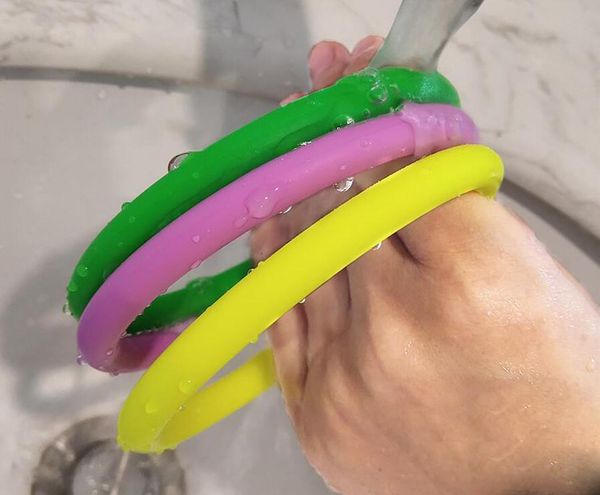 new wrist trend ring silicone sports bangle keychain bracelet round key rings colorful keyring, Silver
new wrist trend ring silicone sports bangle keychain bracelet round key rings colorful keyring, Silver