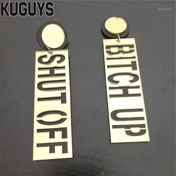 kuguys jewelry for womens brincos acrylic bitch long earrings fashion oorbellen hiphop bitch up shut off earring pendientes1, Silver
kuguys jewelry for womens brincos acrylic bitch long earrings fashion oorbellen hiphop bitch up shut off earring pendientes1, Silver