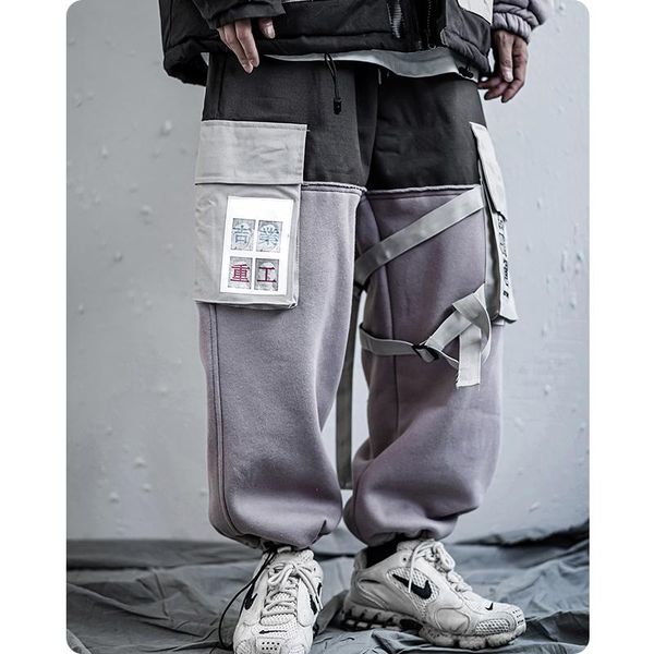 men's pants joggers clothes ribbon fleece vintage overalls long cargo pant trousers hip hop harajuku sweatpants streetwear tactical, Black
men's pants joggers clothes ribbon fleece vintage overalls long cargo pant trousers hip hop harajuku sweatpants streetwear tactical, Black