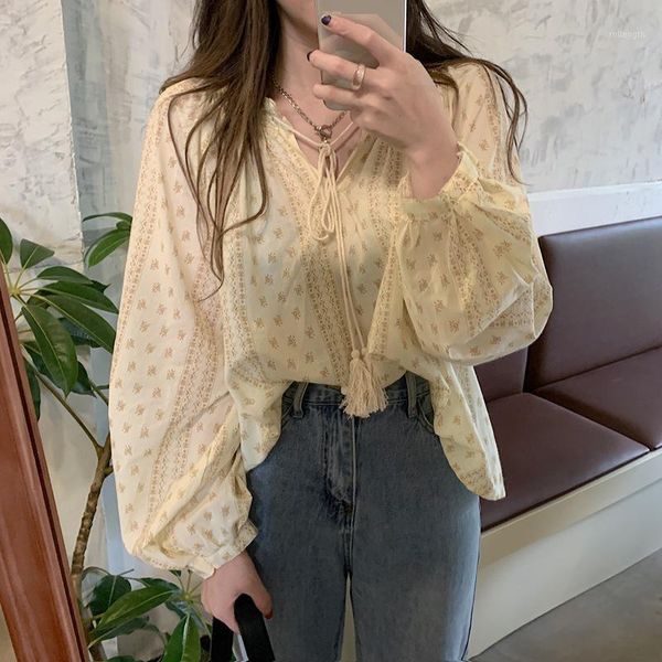women blouse retro flower printed v-neck lace up tassels long sleeve shirt blouse fashion femme streetwear blouses1, White
women blouse retro flower printed v-neck lace up tassels long sleeve shirt blouse fashion femme streetwear blouses1, White