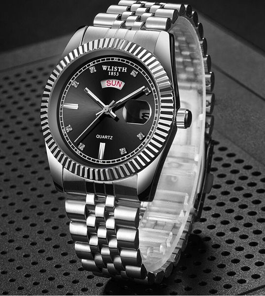 men watch 2020 luxury classic business men's watches stainless steel watchband date week display quartz wristwatch male clock, Slivery;brown
men watch 2020 luxury classic business men's watches stainless steel watchband date week display quartz wristwatch male clock, Slivery;brown