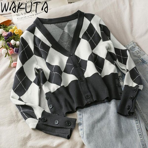 wakuta chic women knitted cardigan 2020 fall new vintage stylish argyle buckle design color block v neck sweater outerwear1, White
wakuta chic women knitted cardigan 2020 fall new vintage stylish argyle buckle design color block v neck sweater outerwear1, White