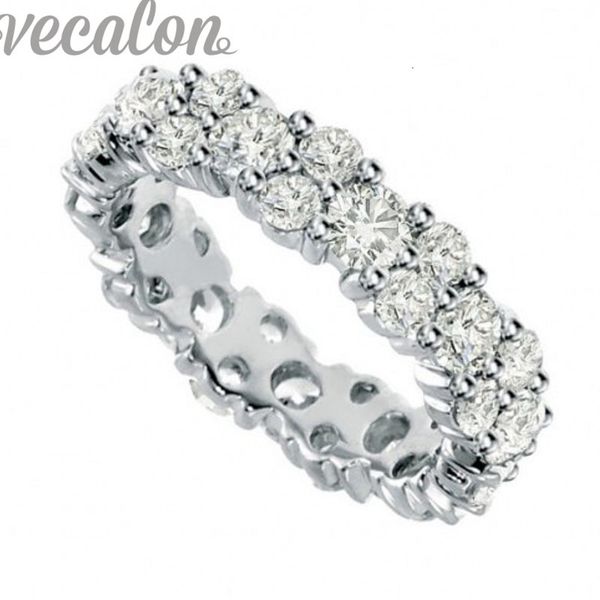 vecalon luxury women jewelry ring full round 5ct simulated diamond cz s925 silver engagement wedding band ring for women gift, Slivery;golden
vecalon luxury women jewelry ring full round 5ct simulated diamond cz s925 silver engagement wedding band ring for women gift, Slivery;golden