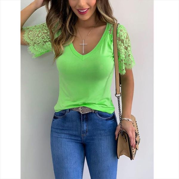 2020 summer women t shirt casual short sleeve v neck lace slim tee lady clothes green black tshirt femme streetwear sj5791x, White
2020 summer women t shirt casual short sleeve v neck lace slim tee lady clothes green black tshirt femme streetwear sj5791x, White