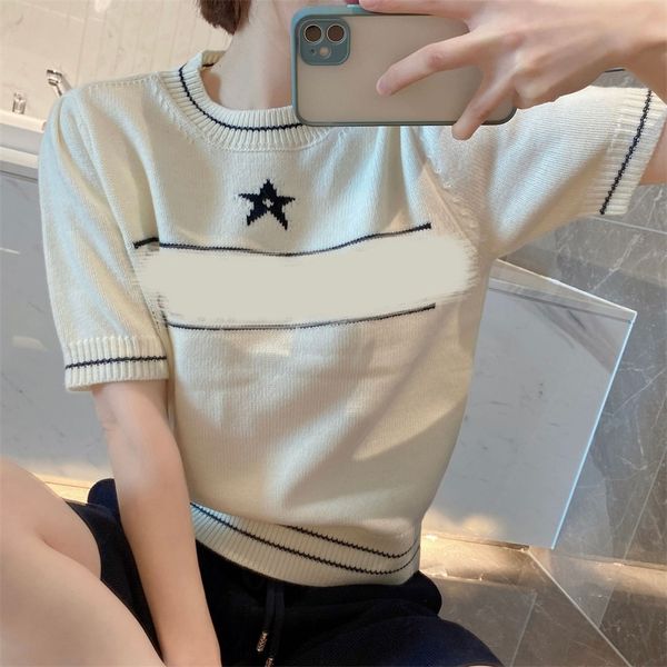 pullover wool sweater women's spring new french elegant five pointed jacquard short sleeve wool knitting, White
pullover wool sweater women's spring new french elegant five pointed jacquard short sleeve wool knitting, White