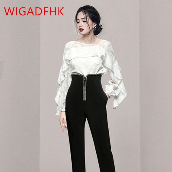autumn fashion suit temperament ruffled blouse shirt + high-waist nine-point trousers two-piece women's office wearcx220311, White
autumn fashion suit temperament ruffled blouse shirt + high-waist nine-point trousers two-piece women's office wearcx220311, White