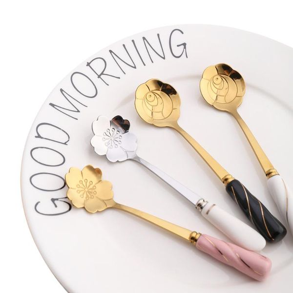 spoons creative coffee spoon ceramic handle gold-plated japanese flower stainless steel cherry dessert mini
spoons creative coffee spoon ceramic handle gold-plated japanese flower stainless steel cherry dessert mini