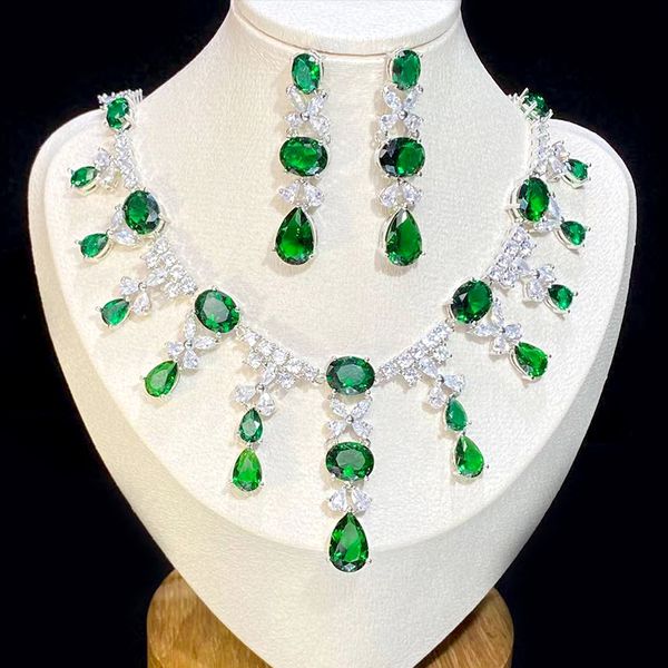wedding women's jewelry plant green cubic zirconia water drop necklace and earring set, bridal 2-piece jewelry set 4 kinds of color, White
wedding women's jewelry plant green cubic zirconia water drop necklace and earring set, bridal 2-piece jewelry set 4 kinds of color, White