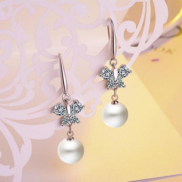 kofsac new fashion pure silver 925 earrings for women elegant crystal butterfly pearl eardrop ear hook jewelry christmas gifts, Golden;silver
kofsac new fashion pure silver 925 earrings for women elegant crystal butterfly pearl eardrop ear hook jewelry christmas gifts, Golden;silver