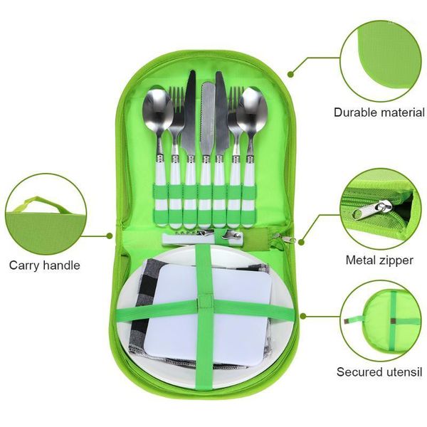 camp kitchen for hiking travel camping silverware kit cutlery organizer picnic set stainless steel plate spoon wine opener fork napkin1
camp kitchen for hiking travel camping silverware kit cutlery organizer picnic set stainless steel plate spoon wine opener fork napkin1