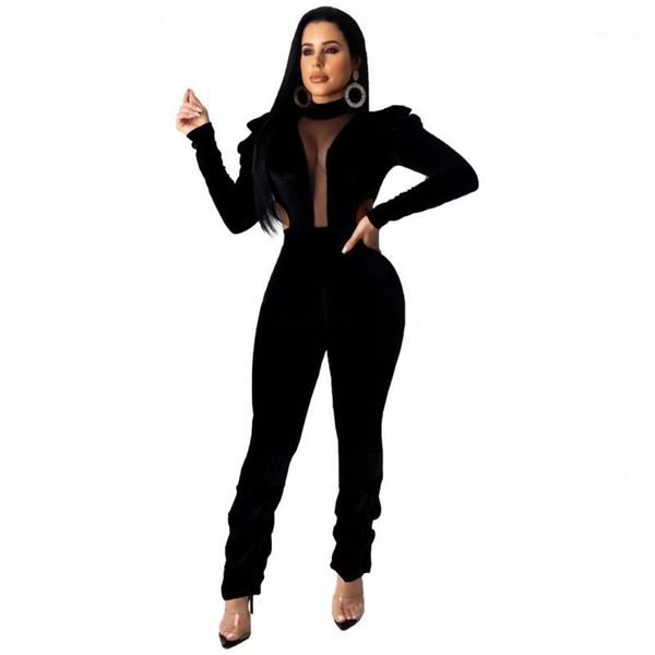new spring women velvet jumpsuits half turtleneck puff sleeve hollow out mech patchwork outfits fashion night club wear1, Black;white
new spring women velvet jumpsuits half turtleneck puff sleeve hollow out mech patchwork outfits fashion night club wear1, Black;white