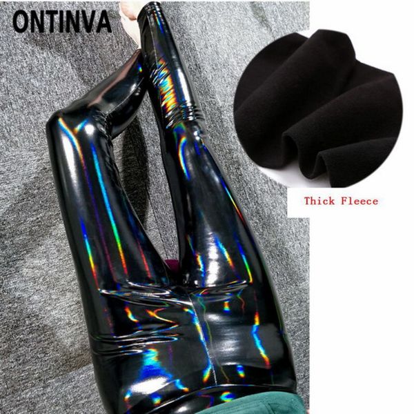 high waist wetlook leggings thick fleece skinny pu leather leggings black slim long pants women m l 2xl wet look leggins h1210
high waist wetlook leggings thick fleece skinny pu leather leggings black slim long pants women m l 2xl wet look leggins h1210