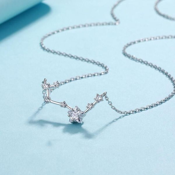 npkds new trendy big dipper star pendant necklace for women dazzling zircon short choker clavicle chain necklaces, Silver
npkds new trendy big dipper star pendant necklace for women dazzling zircon short choker clavicle chain necklaces, Silver