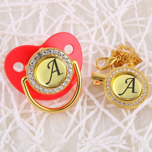 gold name initials letter red a luxury baby pacifier with metal chain clip elegant silicone baby teething pacifier
gold name initials letter red a luxury baby pacifier with metal chain clip elegant silicone baby teething pacifier