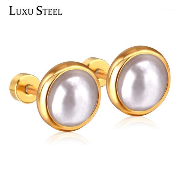 luxusteel screw stud earrings for women gold/silver color size 4mm/6mm/8mm/10mm semicircle imitation pearl earring mujier1, Golden;silver 
luxusteel screw stud earrings for women gold/silver color size 4mm/6mm/8mm/10mm semicircle imitation pearl earring mujier1, Golden;silver