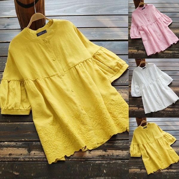 elegant embroidery blouse 2020 zanzea women's summer casual half sleeve shirts femael hollow button blusas oversized tunic1, White
elegant embroidery blouse 2020 zanzea women's summer casual half sleeve shirts femael hollow button blusas oversized tunic1, White