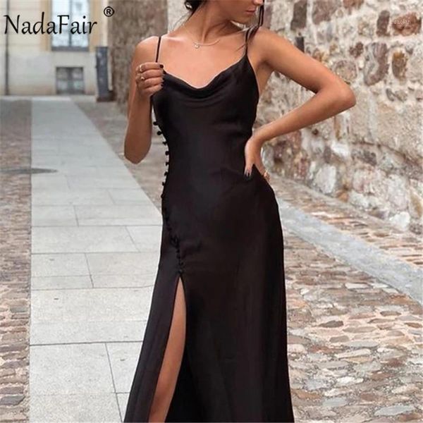 casual dresses nadafair split satin midi woman dress party 2021 chic drap neck silk black spaghetti strap summer dress1, Black;gray
casual dresses nadafair split satin midi woman dress party 2021 chic drap neck silk black spaghetti strap summer dress1, Black;gray
